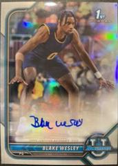 Blake Wesley [Yellow Refractor] Basketball Cards 2021 Bowman University Chrome Autographs Prices