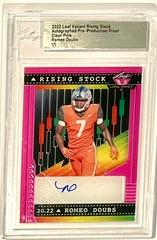 Romeo Doubs [Pink] #RS-RD1 Football Cards 2022 Leaf Valiant Autographs Rising Stock Prices