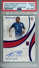 Timothy Weah [Sapphire] Soccer Cards 2018 Panini Immaculate Rookie Autographs Prices