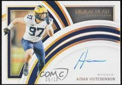 Aidan Hutchinson [Gold] #RA-AHU Football Cards 2022 Panini Immaculate Collegiate Rookie Autographs Prices