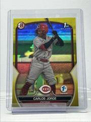 Carlos Jorge [Yellow] Baseball Cards 2023 Bowman 1st Edition Prices