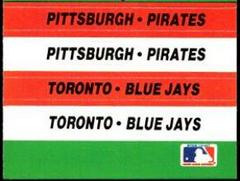 Pittsburgh Pirates - Toronto Blue Jays Team Sticker Baseball Cards 1988 Fleer Team Stickers Prices