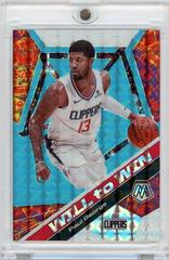 Paul George [Blue Fluorescent] Basketball Cards 2019 Panini Mosaic Will to Win Prices