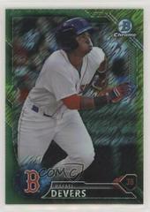 Rafael Devers [Chrome Green Shimmer Refractor] Baseball Cards 2016 Bowman Prospects Prices
