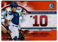 Diego Cartaya [Orange] #BTP-10 Baseball Cards 2023 Bowman Scouts Top 100 Prices