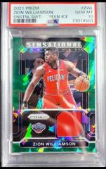 Zion Williamson [Green Ice] Basketball Cards 2021 Panini Prizm Sensational Swatches Prices