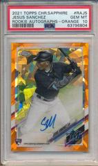 Jesus Sanchez [Orange] #RA-JS Baseball Cards 2021 Topps Chrome Sapphire Rookie Autographs Prices