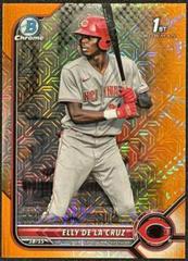 Elly De LA Cruz [Orange Refractor Mega Box Mojo] Baseball Cards 2022 Bowman Chrome Prospects Prices
