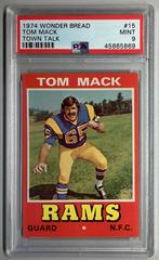 Tom Mack [Town Talk] #15 Football Cards 1974 Wonder Bread Prices