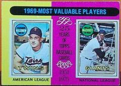 1969 MVP's [Harmon Killebrew, Willie McCovey] #207 Baseball Cards 1975 Topps Prices