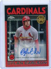 Dylan Carlson [Red Refractor] #RA-DC Baseball Cards 2021 Topps Chrome Rookie Autographs Prices