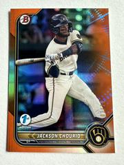 Jackson Chourio [Orange] Baseball Cards 2022 Bowman Draft 1st Edition Prices