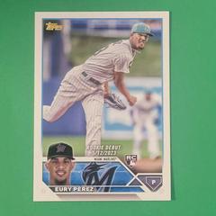 Eury Perez [Golden Mirror SSP Variation] #US317 Baseball Cards 2023 Topps Update Prices