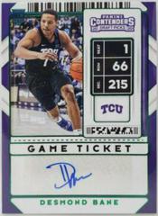 Desmond Bane [Green Autograph] Basketball Cards 2020 Panini Contenders Draft Picks Prices