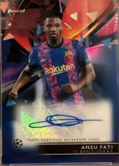 Ansu Fati [Blue] Soccer Cards 2021 Topps Finest UEFA Champions League Autographs Prices
