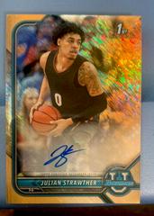 Julian Strawther [Orange Shimmer Refractor] Basketball Cards 2021 Bowman University Chrome Autographs Prices