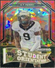 A. T. Perry [Red Ice] #SO-12 Football Cards 2023 Panini Prizm Draft Picks Student Orientation Prices