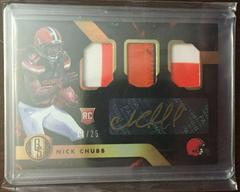 Nick Chubb [Jersey Autograph Triple Prime] #281 Football Cards 2018 Panini Gold Standard Prices