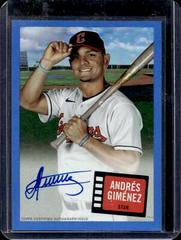 Andres Gimenez [Blue] #57HS-AG Baseball Cards 2023 Topps Archives 1957 Topps Hit Stars Autographs Prices