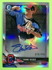 Shane Bieber [Refractor] #BCPA-SB Baseball Cards 2018 Bowman Chrome Prospects Autographs Prices