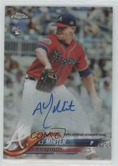 A.J. Minter [Refractor] #RA-AM Baseball Cards 2018 Topps Chrome Rookie Autograph Prices