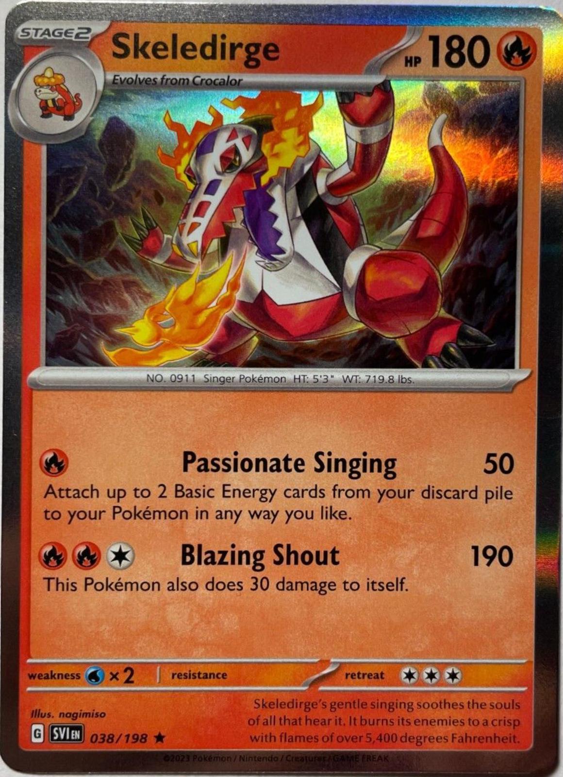 Skeledirge [Reverse Holo] #38 Pokemon Scarlet & Violet