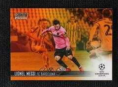 Lionel Messi [Orange Refractor] Soccer Cards 2020 Stadium Club Chrome UEFA Champions League Prices