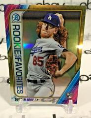 Dustin May [Gold Refractor] #ROYF-DM Baseball Cards 2020 Bowman Chrome Rookie of the Year Favorites Prices