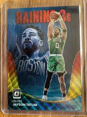 Jayson Tatum [Red Gold Wave] Basketball Cards 2022 Panini Donruss Optic Raining 3s Prices