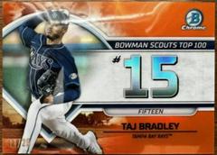 Taj Bradley [Orange] #BTP-15 Baseball Cards 2023 Bowman Scouts Top 100 Prices