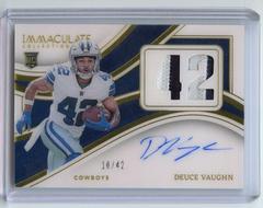 Deuce Vaughn #8 Football Cards 2023 Panini Immaculate Numbers Rookie Patch Autograph Prices