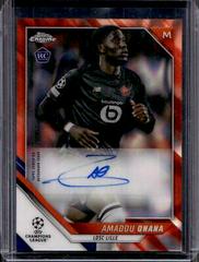 Amadou Onana [Orange Lava Refractor] Soccer Cards 2021 Topps Chrome UEFA Champions League Autographs Prices