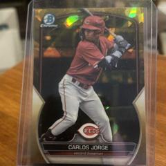 Carlos Jorge [Gold Sapphire] #BDC-105 Baseball Cards 2023 Bowman Draft Chrome Sapphire Prices