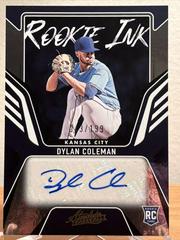 Dylan Coleman Baseball Cards 2022 Panini Absolute Rookie Ink Autographs Prices