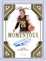 Lauri Markkanen [Gold] #23 Basketball Cards 2022 Panini Flawless Momentous Autograph Prices