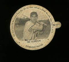 Sid Gordon Baseball Cards 1954 Dixie Lids Prices