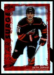 Seth Jarvis [Red Die Cut] #SS-29 Hockey Cards 2023 Upper Deck Star Surge Prices