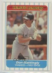 Don Mattingly Baseball Cards 1986 Fleer League Leaders Prices