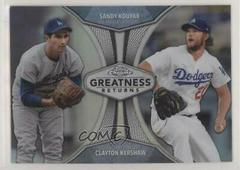 Sandy Koufax, Clayton Kershaw #GRE-15 Baseball Cards 2019 Topps Chrome Greatness Returns Prices