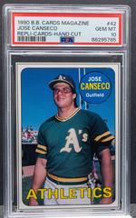 Jose Canseco [Hand Cut] #42 Baseball Cards 1990 Baseball Cards Magazine Repli Cards Prices