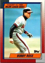 Bobby Rose #106 Baseball Cards 1990 Topps Major League Debut Prices