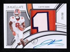 Justyn Ross #PP25 Football Cards 2022 Panini Immaculate Collegiate Premium Rookie Patch Autographs Prices
