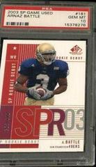 Arnaz Battle #181 Football Cards 2003 SP Game Used Prices