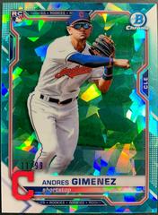 Andres Gimenez [Aqua] #12 Baseball Cards 2021 Bowman Chrome Sapphire Prices