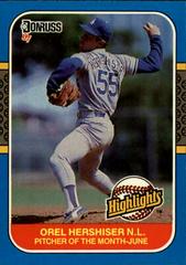 Orel Hershiser #13 Baseball Cards 1987 Donruss Highlights Prices