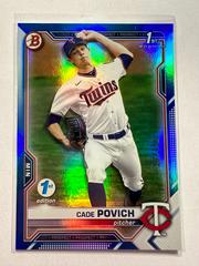 Cade Povich [Blue Foil] Baseball Cards 2021 Bowman Draft 1st Edition Prices