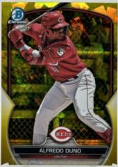 Alfredo Duno [Yellow Sapphire] #BDC-99 Baseball Cards 2023 Bowman Draft Chrome Sapphire Prices