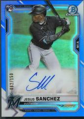 Jesus Sanchez [Blue Refractor] Baseball Cards 2021 Bowman Chrome Rookie Autographs Prices