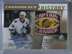 Trevor Linden [Autograph] Hockey Cards 2021 SP Game Used Embroidered in History Prices