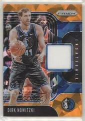 Dirk Nowitzki [Orange Ice] Basketball Cards 2019 Panini Prizm Sensational Swatches Prices